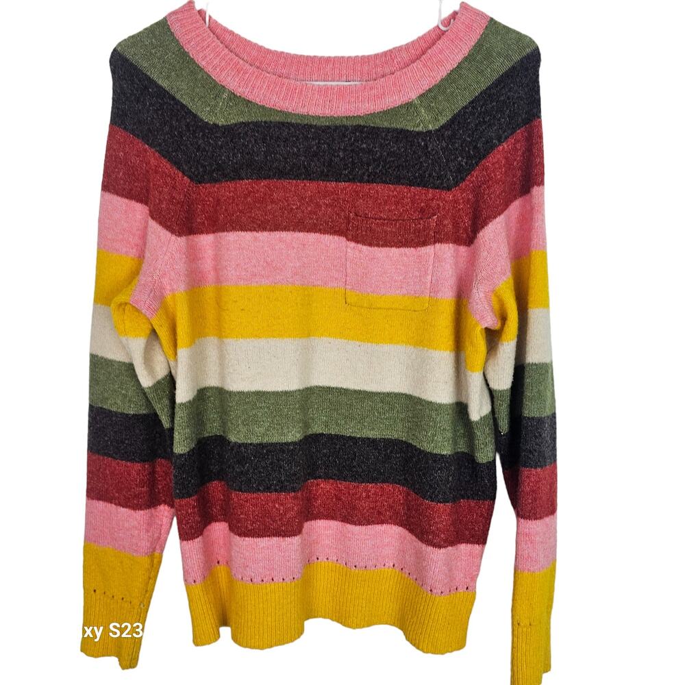 Torrid Sweater Knit Sweater Women 00 Rainbow Striped Sweater Pullover Sweater